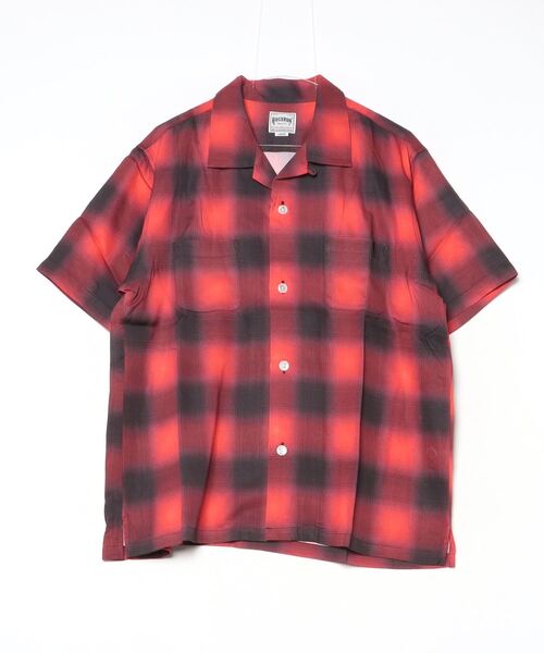 ブラウス シャツ HOUSTON / OMBRE CHECK S/S SHIRT / 41187 レディース メンズ HOUSTON / OMBRE CHECK S/S SHIRT / 41187（シャツ/ブラウス