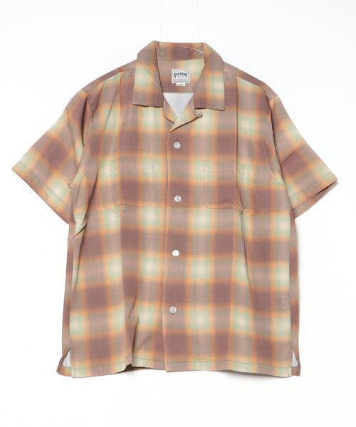 ブラウス シャツ HOUSTON / OMBRE CHECK S/S SHIRT / 41187 レディース メンズ HOUSTON / OMBRE CHECK S/S SHIRT / 41187（シャツ/ブラウス