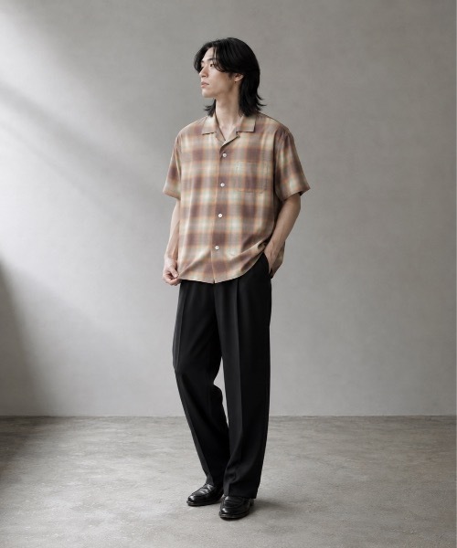 HOUSTON(ヒューストン)の「HOUSTON / OMBRE CHECK S/S SHIRT / 41187(シャツ/ブラウス・メンズ・ブラック/カーキ/ミント/レッド・LARGE/X-LARGE)」の8枚目の写真