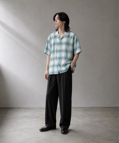 HOUSTON(ヒューストン)の「HOUSTON / OMBRE CHECK S/S SHIRT / 41187(シャツ/ブラウス・メンズ・ブラック/カーキ/ミント/レッド・LARGE/X-LARGE)」の6枚目の写真