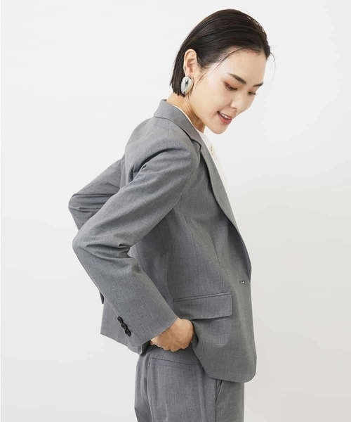 MICHEL KLEIN(ミッシェル・クラン)の「ストレッチテーラードジャケット(セットアップ対応/3サイズあり/裏地なし)(テーラードジャケット・レディース・ネイビー/グレー・40/38)」の5枚目の写真