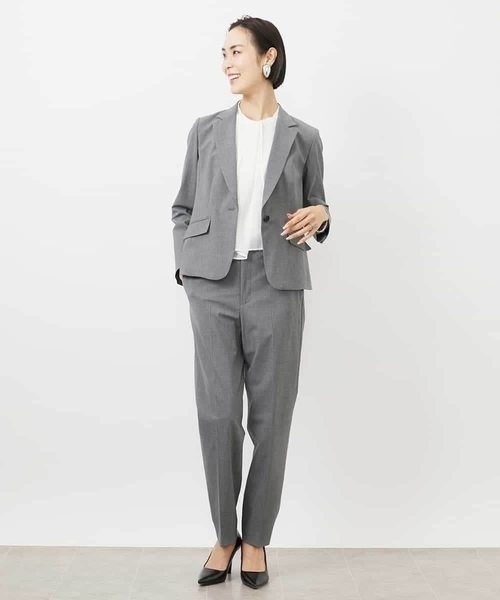 MICHEL KLEIN(ミッシェル・クラン)の「ストレッチテーラードジャケット(セットアップ対応/3サイズあり/裏地なし)(テーラードジャケット・レディース・ネイビー/グレー・40/38)」の6枚目の写真