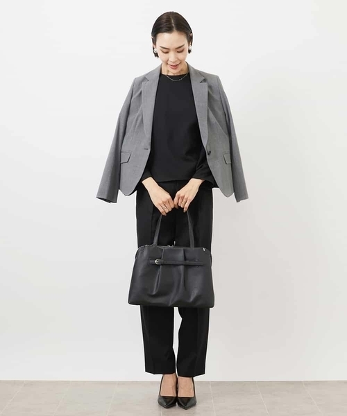 MICHEL KLEIN(ミッシェル・クラン)の「ストレッチテーラードジャケット(セットアップ対応/3サイズあり/裏地なし)(テーラードジャケット・レディース・ネイビー/グレー・40/38)」の10枚目の写真