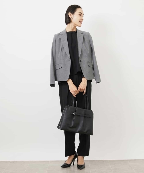 MICHEL KLEIN(ミッシェル・クラン)の「ストレッチテーラードジャケット(セットアップ対応/3サイズあり/裏地なし)(テーラードジャケット・レディース・ネイビー/グレー・40/38)」の11枚目の写真