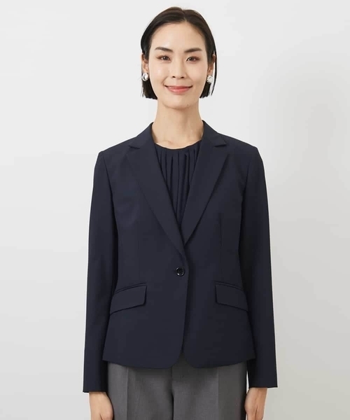 MICHEL KLEIN(ミッシェル・クラン)の「ストレッチテーラードジャケット(セットアップ対応/3サイズあり/裏地なし)(テーラードジャケット・レディース・ネイビー/グレー・40/38)」の13枚目の写真