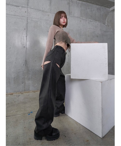 カットデザインレザーパンツ（その他パンツ）｜Darich（ダーリッチ）の