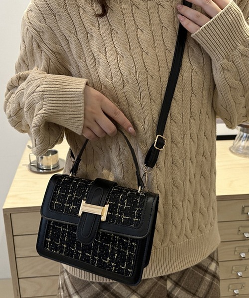 STYLEBLOCK(スタイルブロック)の「ツイードチェック柄ショルダーバッグ(ショルダーバッグ・レディース・ホワイト/レッド/ブラック・FREE)」の3枚目の写真