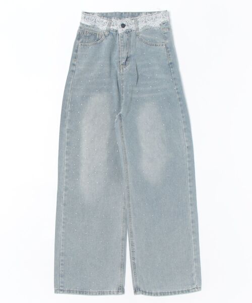 nemne store(ネンネストア)の「《Delfy》ウェストレースストーンデニムパンツ(デニムパンツ・レディース・インディゴブルー・MEDIUM/SMALL)」の5枚目の写真