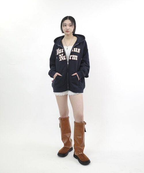 WHO'S WHO gallery（フーズフーギャラリー）の「【UNISEX/ユニセックス】Variousロゴジップパーカー（パーカー・レディース・ライトグレー/ネイビー/ブラック・MEDIUM/LARGE）」の21枚目の写真