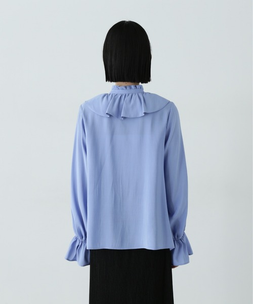 N.（N. Natural Beauty Basic）（エヌエヌナチュラルビューティーベーシック）の「ラッフルカラーリボンブラウス（シャツ/ブラウス・レディース・イエロー/オフホワイト/ブルー・MEDIUM）」の22枚目の写真