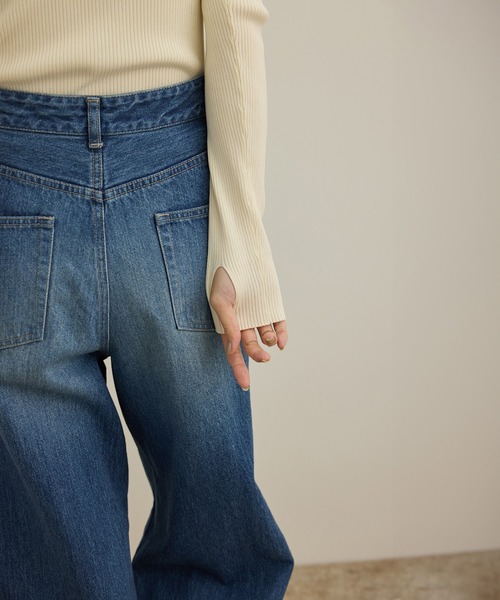 ROPE'（ロペ）の「【洗える】ワイドリブスクエアネックニット（ニット/セーター・レディース・ブラック/ホワイト・FREE）」の13枚目の写真