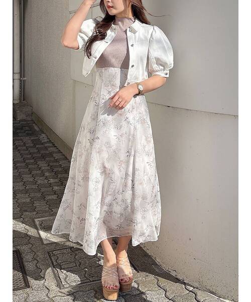 MERCURYDUO（マーキュリーデュオ）の「パフスリーブデニムジャケット（デニムジャケット・レディース・インディゴブルー/オフホワイト・MEDIUM/SMALL）」の14枚目の写真