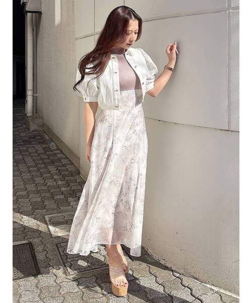 MERCURYDUO（マーキュリーデュオ）の「パフスリーブデニムジャケット（デニムジャケット・レディース・インディゴブルー/オフホワイト・MEDIUM/SMALL）」の15枚目の写真