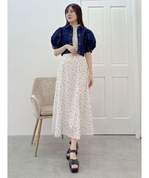 MERCURYDUO（マーキュリーデュオ）の「パフスリーブデニムジャケット（デニムジャケット・レディース・インディゴブルー/オフホワイト・MEDIUM/SMALL）」の17枚目の写真