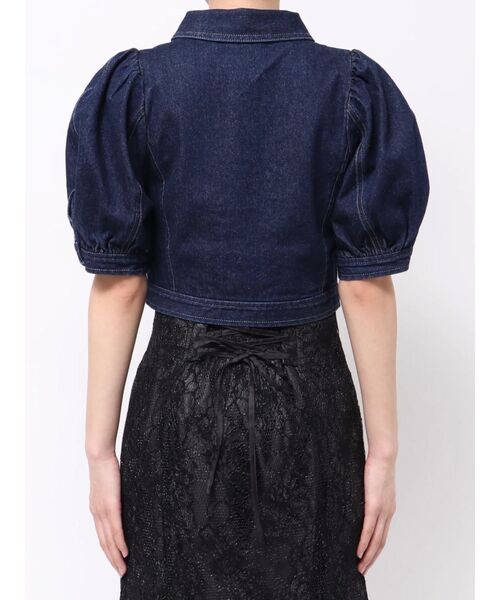 MERCURYDUO（マーキュリーデュオ）の「パフスリーブデニムジャケット（デニムジャケット・レディース・インディゴブルー/オフホワイト・MEDIUM/SMALL）」の5枚目の写真