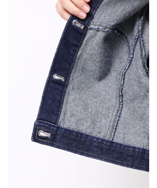 MERCURYDUO（マーキュリーデュオ）の「パフスリーブデニムジャケット（デニムジャケット・レディース・インディゴブルー/オフホワイト・MEDIUM/SMALL）」の8枚目の写真