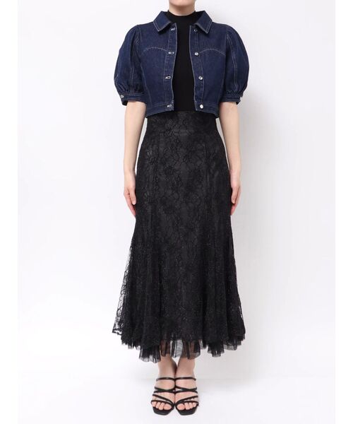 MERCURYDUO（マーキュリーデュオ）の「パフスリーブデニムジャケット（デニムジャケット・レディース・インディゴブルー/オフホワイト・MEDIUM/SMALL）」の11枚目の写真