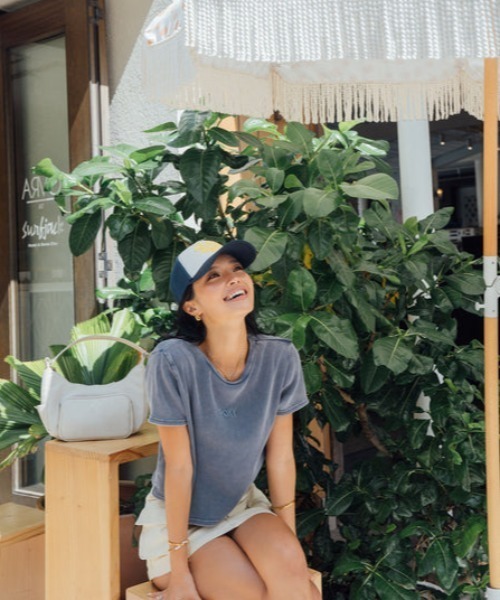 ROXY(ロキシー)の「【ミニTシャツ】ROXY x NANAHA リブちびTシャツ RST252606T(Tシャツ/カットソー・レディース・ネイビー/スミクロ/ナチュラル・L/M)」の3枚目の写真
