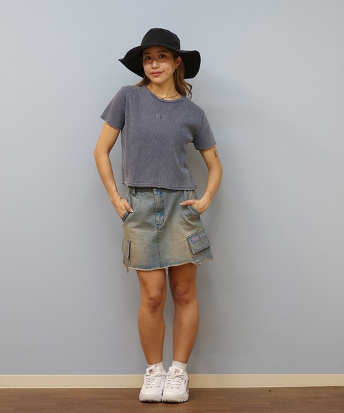 ROXY(ロキシー)の「【ミニTシャツ】ROXY x NANAHA リブちびTシャツ RST252606T(Tシャツ/カットソー・レディース・ネイビー/スミクロ/ナチュラル・L/M)」の14枚目の写真