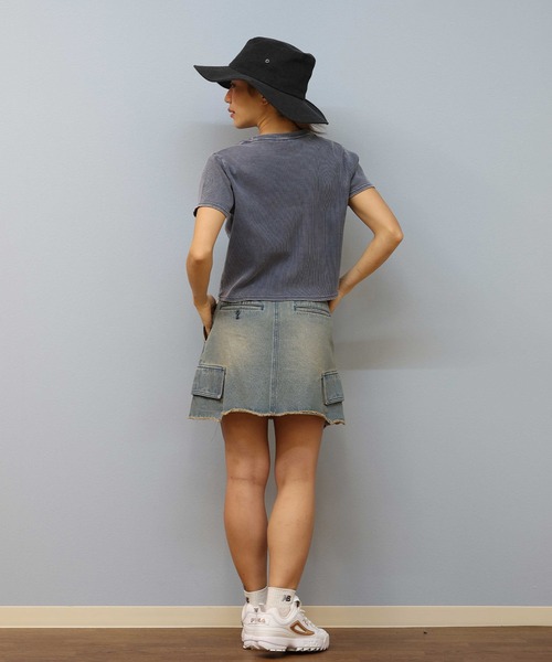 ROXY(ロキシー)の「【ミニTシャツ】ROXY x NANAHA リブちびTシャツ RST252606T(Tシャツ/カットソー・レディース・ネイビー/スミクロ/ナチュラル・L/M)」の15枚目の写真