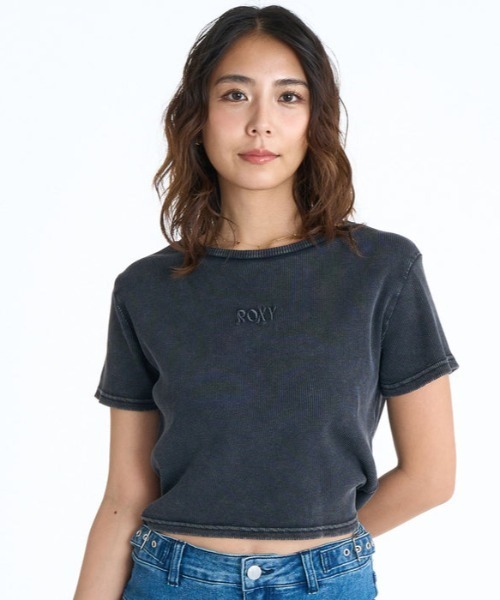 ROXY(ロキシー)の「【ミニTシャツ】ROXY x NANAHA リブちびTシャツ RST252606T(Tシャツ/カットソー・レディース・ネイビー/スミクロ/ナチュラル・L/M)」の5枚目の写真