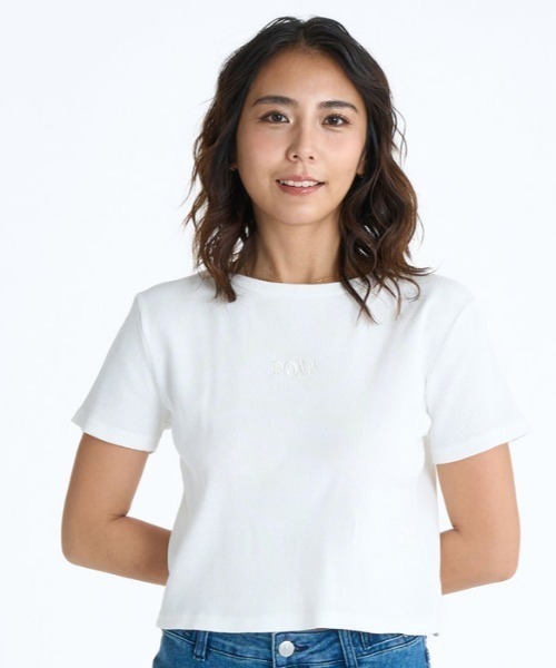 ROXY(ロキシー)の「【ミニTシャツ】ROXY x NANAHA リブちびTシャツ RST252606T(Tシャツ/カットソー・レディース・ネイビー/スミクロ/ナチュラル・L/M)」の8枚目の写真