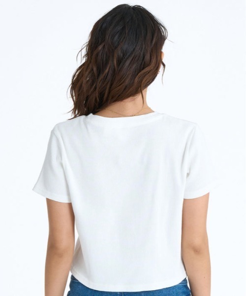 ROXY(ロキシー)の「【ミニTシャツ】ROXY x NANAHA リブちびTシャツ RST252606T(Tシャツ/カットソー・レディース・ネイビー/スミクロ/ナチュラル・L/M)」の9枚目の写真