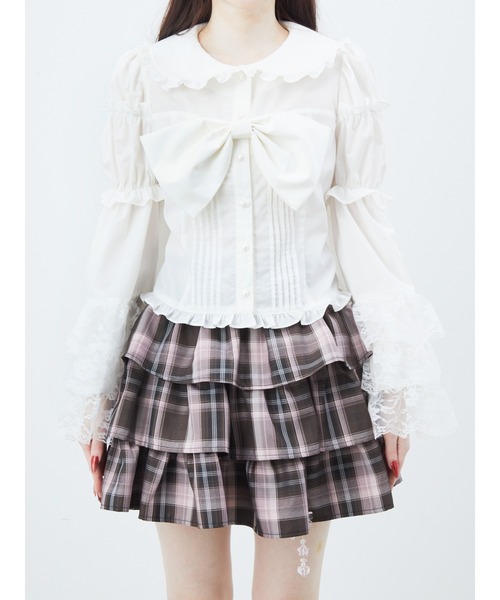 Ank Rouge（アンクルージュ）の「BIGリボン姫袖ブラウス（シャツ/ブラウス・レディース・ホワイト/ブルー/ブラック・M）」の9枚目の写真