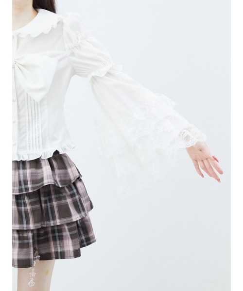 Ank Rouge（アンクルージュ）の「BIGリボン姫袖ブラウス（シャツ/ブラウス・レディース・ホワイト/ブルー/ブラック・M）」の11枚目の写真