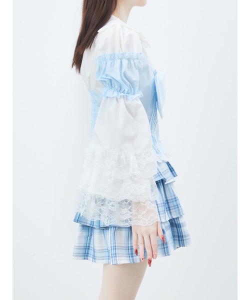 Ank Rouge（アンクルージュ）の「BIGリボン姫袖ブラウス（シャツ/ブラウス・レディース・ホワイト/ブルー/ブラック・M）」の16枚目の写真