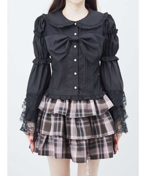 Ank Rouge（アンクルージュ）の「BIGリボン姫袖ブラウス（シャツ/ブラウス・レディース・ホワイト/ブルー/ブラック・M）」の18枚目の写真