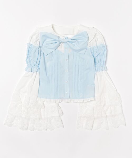 Ank Rouge（アンクルージュ）の「BIGリボン姫袖ブラウス（シャツ/ブラウス・レディース・ホワイト/ブルー/ブラック・M）」の7枚目の写真