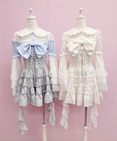 Ank Rouge（アンクルージュ）の「BIGリボン姫袖ブラウス（シャツ/ブラウス・レディース・ホワイト/ブルー/ブラック・M）」の20枚目の写真