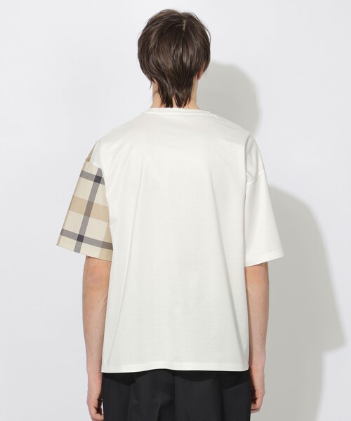 セール】【一部WEB限定カラー】アシンメトリーチェックレイヤーT