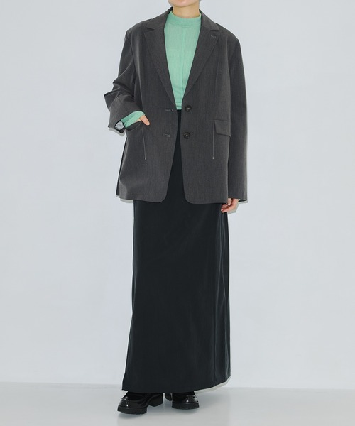 PUBLIC TOKYO（パブリックトウキョウ）の「バックタックスムージージャケット（テーラードジャケット・レディース・ダークグレー/ブラウン/ライトグレー・1/2）」の5枚目の写真