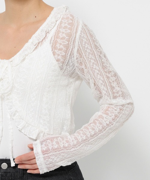 3.3 Field Trip (3.3フィールドトリップ)の「3.3Field Trip/フリルレースカーディガン(カーディガン/ボレロ・レディース・ホワイト/ブラウン・FREE)」の11枚目の写真