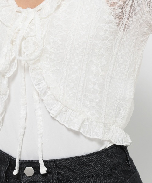 3.3 Field Trip (3.3フィールドトリップ)の「3.3Field Trip/フリルレースカーディガン(カーディガン/ボレロ・レディース・ホワイト/ブラウン・FREE)」の13枚目の写真