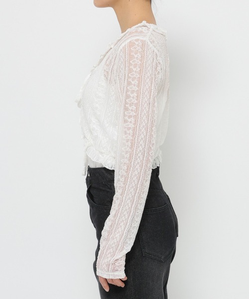 3.3 Field Trip (3.3フィールドトリップ)の「3.3Field Trip/フリルレースカーディガン(カーディガン/ボレロ・レディース・ホワイト/ブラウン・FREE)」の8枚目の写真