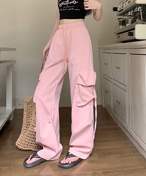 セール】ルーズフィット♪カジュアルハイウエストストリートカーゴ