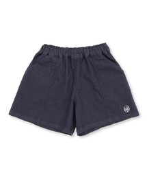 センター切り替えワンポイント刺しゅうデニムキュロットパンツ(95~160cm)