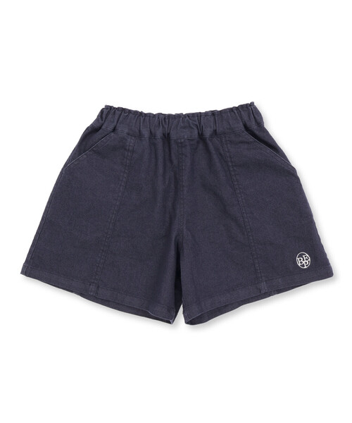 BeBe Petits Pois Vert（ベベプチポワヴェール）の「センター切り替えワンポイント刺しゅうデニムキュロットパンツ(95~160cm)（デニムパンツ・キッズ・ネイビー/ホワイト・160cm/110cm/120cm/140cm/130cm/100cm/150cm/95cm）」の8枚目の写真