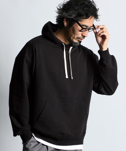 The DUFFER of ST.GEORGE（ザダファーオブセントジョージ）の「NUANCE COLOR SWEAT PO PARKA：ミニ裏毛 ニュアンスカラー プルオーバー パーカー（パーカー・メンズ・ライトイエロー/ライトピンク/ブラック/ライトグレー・MEDIUM/LARGE/X-LARGE）」の5枚目の写真