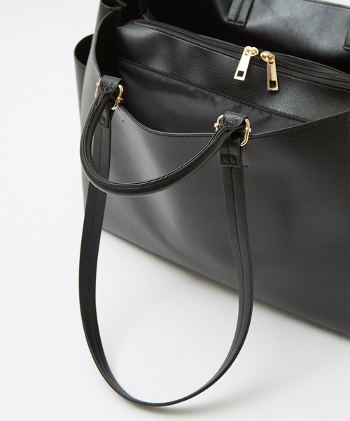 soeur(スール)の「SOUER/ダブルハンドルA4トート/A4/通勤(トートバッグ・レディース・ベージュ/ブラック・フリー)」の7枚目の写真