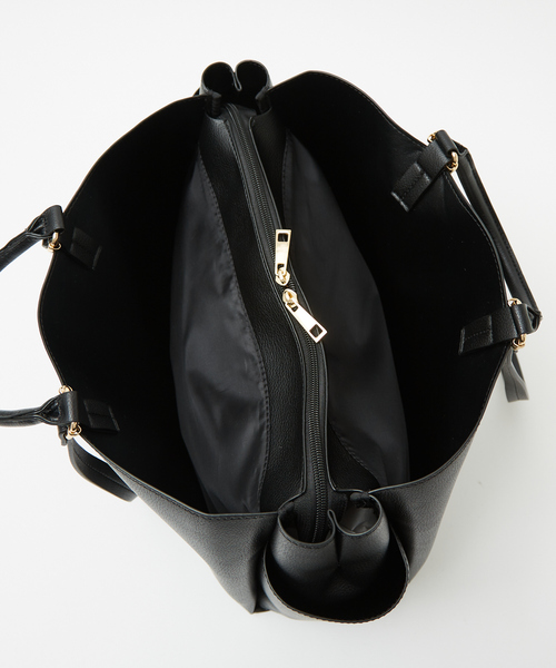 soeur(スール)の「SOUER/ダブルハンドルA4トート/A4/通勤(トートバッグ・レディース・ベージュ/ブラック・フリー)」の8枚目の写真