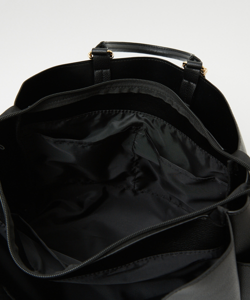 soeur(スール)の「SOUER/ダブルハンドルA4トート/A4/通勤(トートバッグ・レディース・ベージュ/ブラック・フリー)」の11枚目の写真