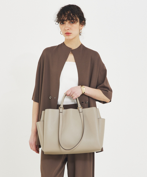 soeur(スール)の「SOUER/ダブルハンドルA4トート/A4/通勤(トートバッグ・レディース・ベージュ/ブラック・フリー)」の17枚目の写真