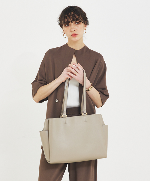 soeur(スール)の「SOUER/ダブルハンドルA4トート/A4/通勤(トートバッグ・レディース・ベージュ/ブラック・フリー)」の20枚目の写真