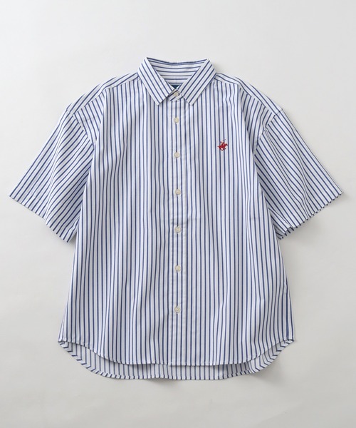 BEVERLY HILLS POLO CLUB(ビバリーヒルズポロクラブ)の「【BEVERLY HILLS POLO CLUB/ビバリーヒルズポロクラブ】 ワンポイントポニー刺繍半袖ツイルピーチシャツ(シャツ/ブラウス・メンズ・アクア/ベージュ/スミクロ/ネイビー/ブルー系その他/オフホワイト/ベージュ系その他/インディゴブルー・LL/M/L)」の15枚目の写真
