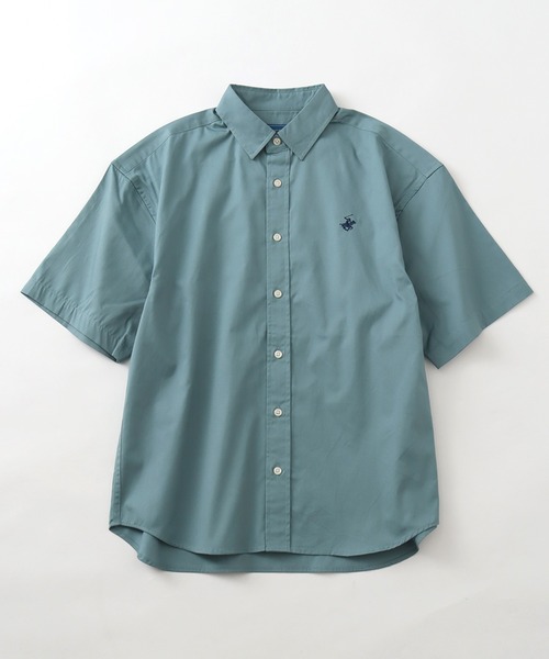 BEVERLY HILLS POLO CLUB(ビバリーヒルズポロクラブ)の「【BEVERLY HILLS POLO CLUB/ビバリーヒルズポロクラブ】 ワンポイントポニー刺繍半袖ツイルピーチシャツ(シャツ/ブラウス・メンズ・アクア/ベージュ/スミクロ/ネイビー/ブルー系その他/オフホワイト/ベージュ系その他/インディゴブルー・LL/M/L)」の16枚目の写真