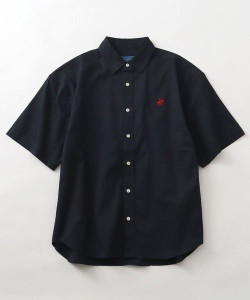 BEVERLY HILLS POLO CLUB(ビバリーヒルズポロクラブ)の「【BEVERLY HILLS POLO CLUB/ビバリーヒルズポロクラブ】 ワンポイントポニー刺繍半袖ツイルピーチシャツ(シャツ/ブラウス・メンズ・アクア/ベージュ/スミクロ/ネイビー/ブルー系その他/オフホワイト/ベージュ系その他/インディゴブルー・LL/M/L)」の10枚目の写真